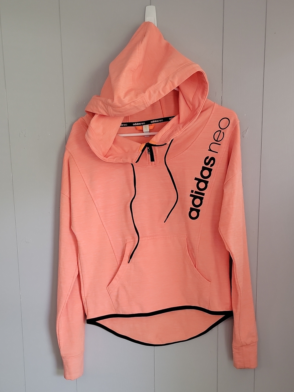 Adidas Women's Athletic Pull Over Long Sleeve Hooded Shirt